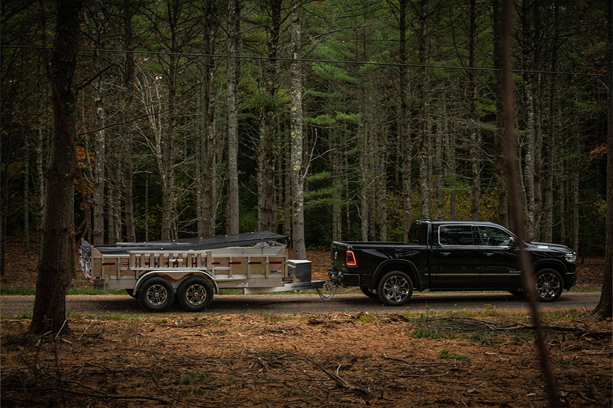 Aluminum commercial dump trailer from ALCOM with braked tandem axles