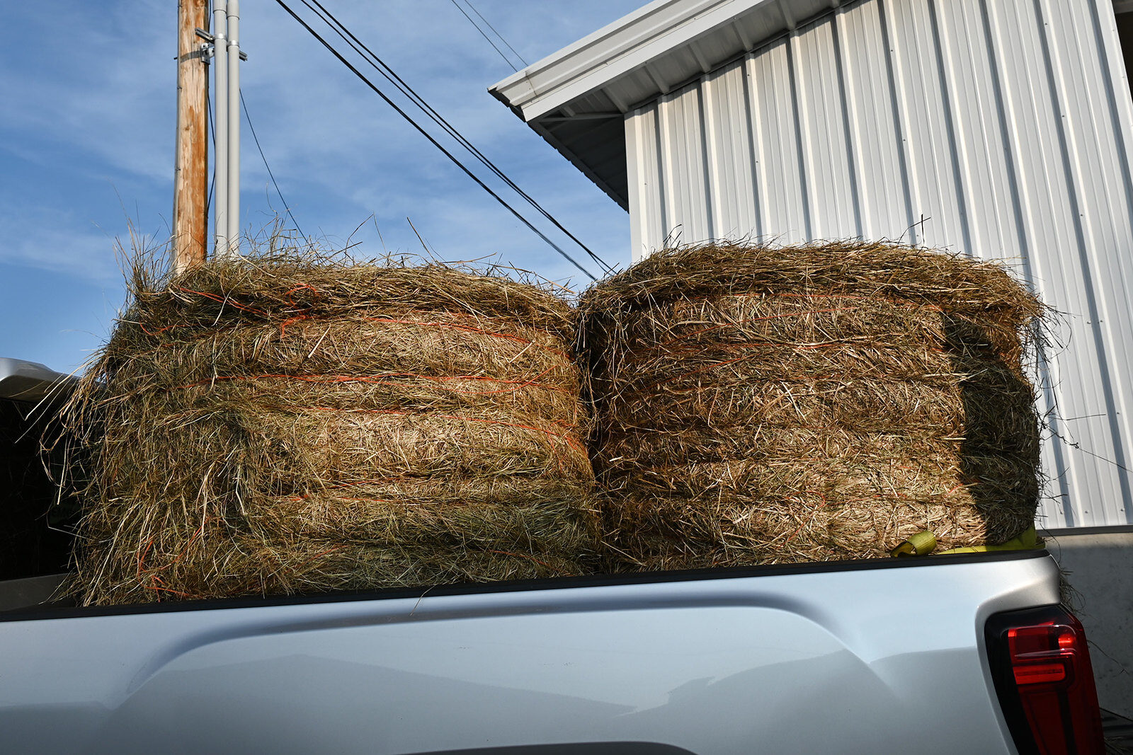 Fryeburg Fair 2023: Hay Bales in Truck Bed; photo by Rachel Andrews Damon