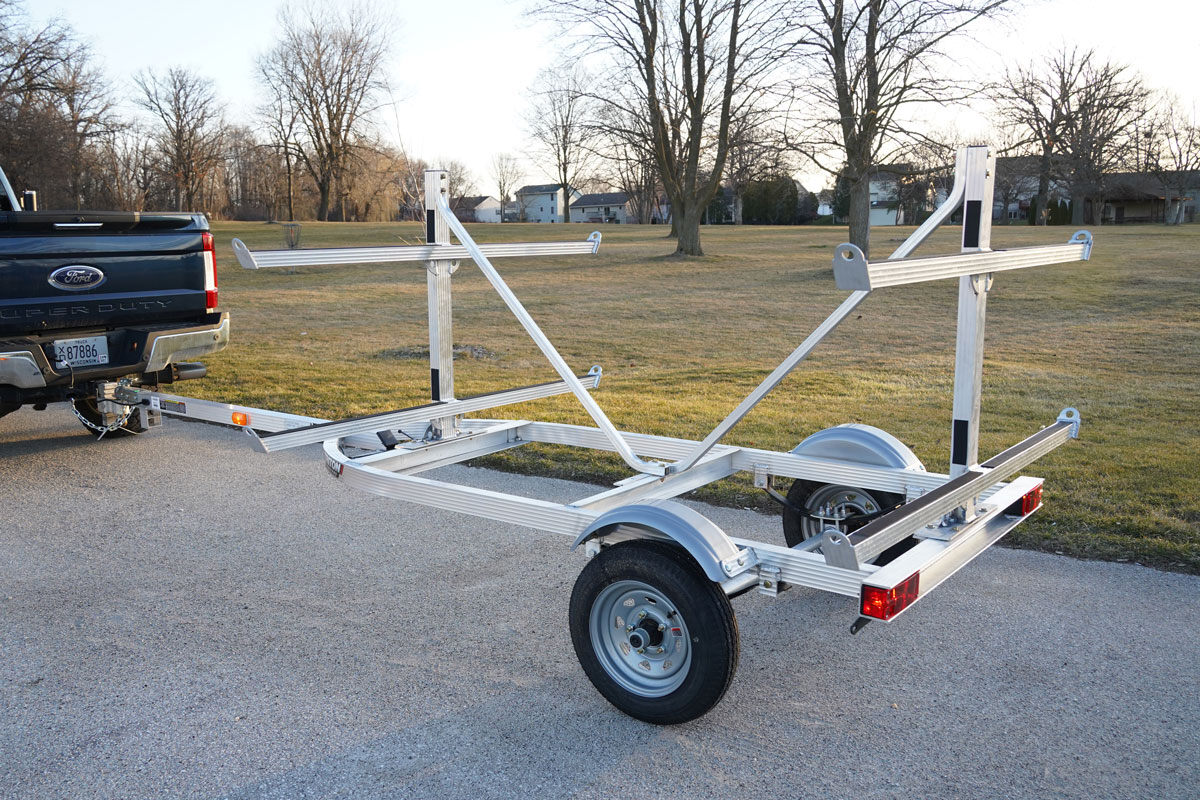 Triton 4-place mast style kayak trailer