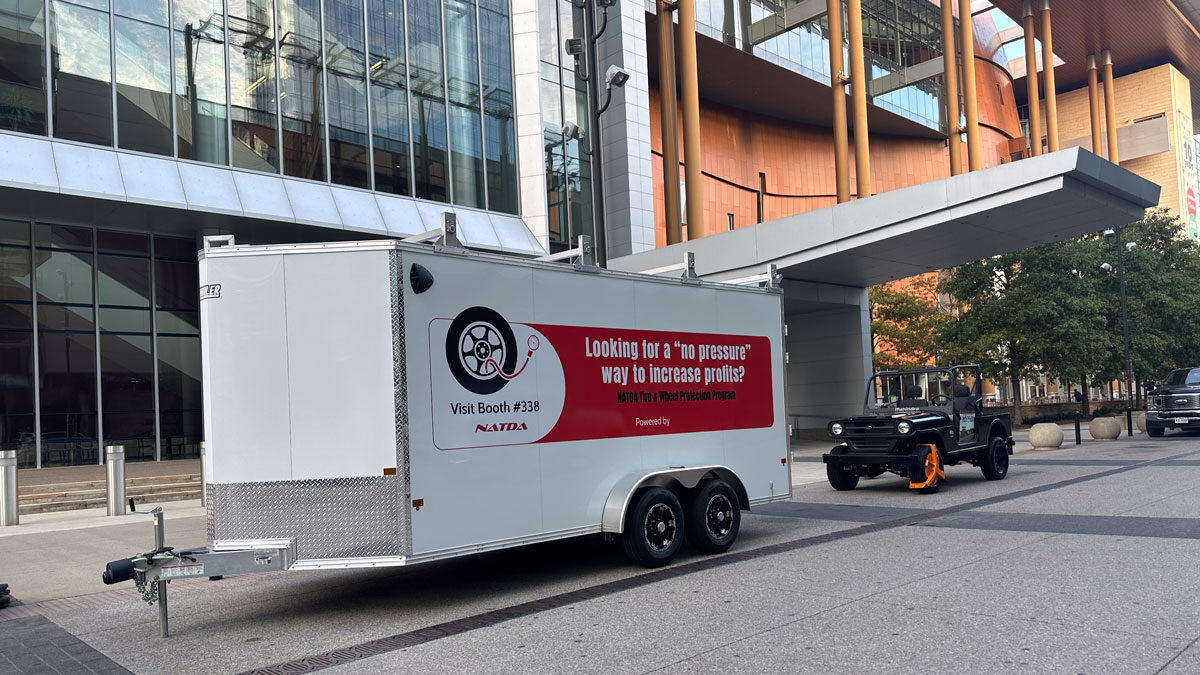 An ALCOM trailer outside the 2023 NATDA Trailer Show